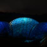 Eden Project Biomes lit at night